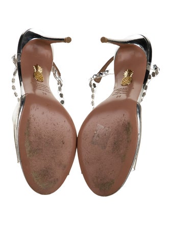 Aquazzura PVC Crystal Embellishments T-Strap Sandals