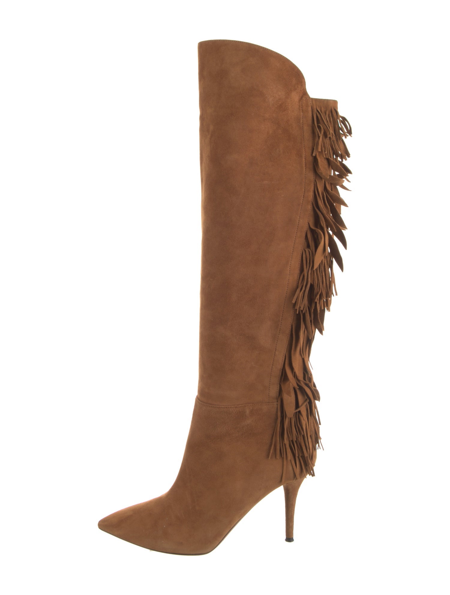 Aquazzura Suede Fringe Trim Accent Boots