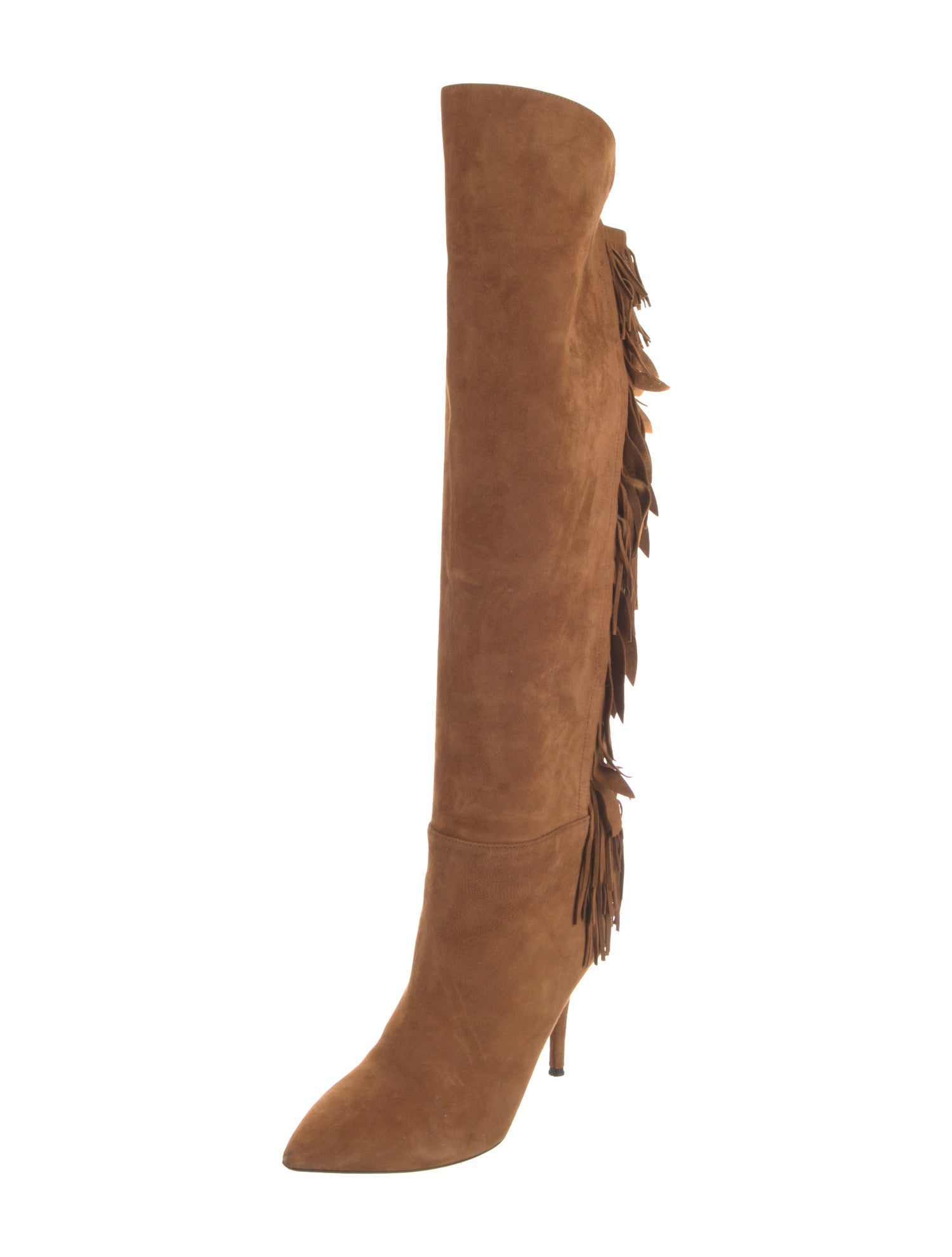 Aquazzura Suede Fringe Trim Accent Boots