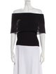 Aquazzura Off-The-Shoulder Short Sleeve Crop Top