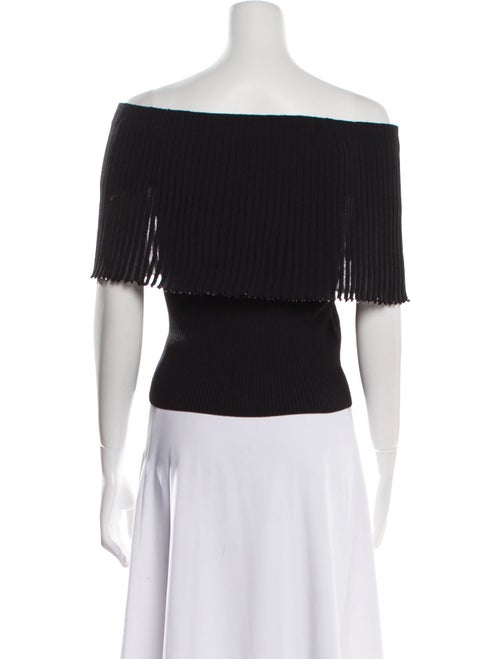 Aquazzura Off-The-Shoulder Short Sleeve Crop Top