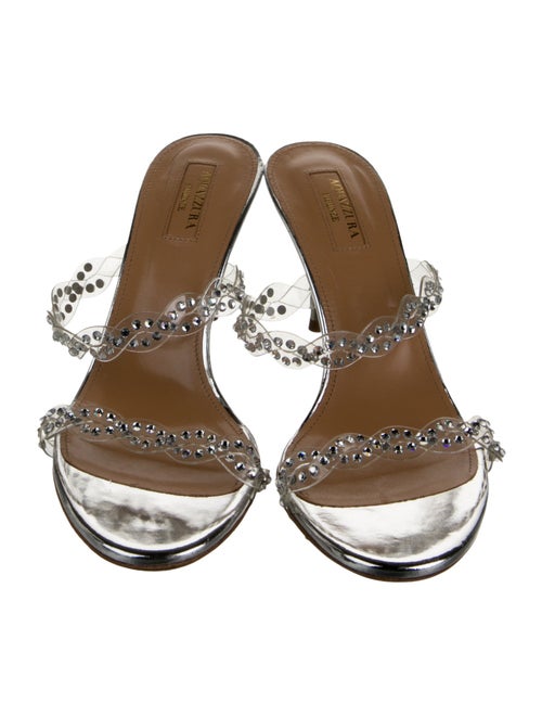 Aquazzura PVC Crystal Embellishments Slides