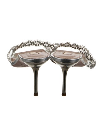 Aquazzura PVC Crystal Embellishments Slides