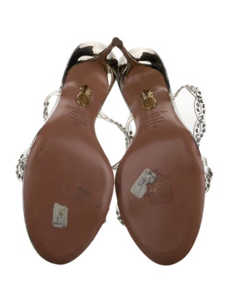 Aquazzura PVC Crystal Embellishments Slides