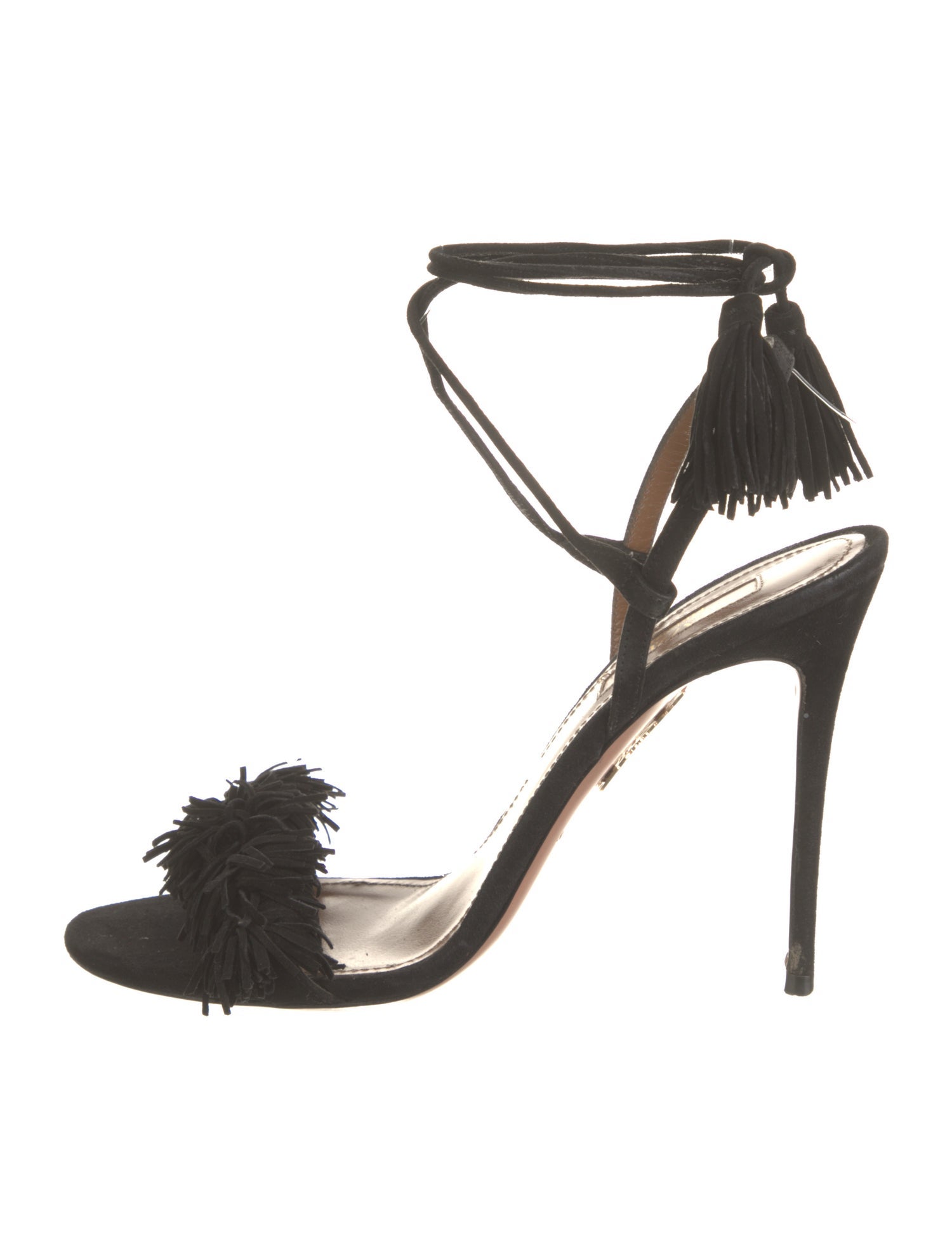 Aquazzura Suede Tassel Accents Sandals