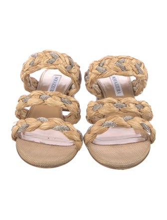 Aquazzura Raffia Slides