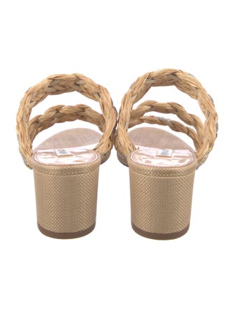 Aquazzura Raffia Slides