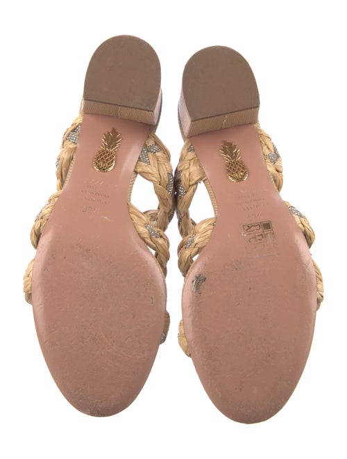 Aquazzura Raffia Slides