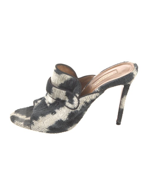 Aquazzura Terry Cloth Animal Print Slides