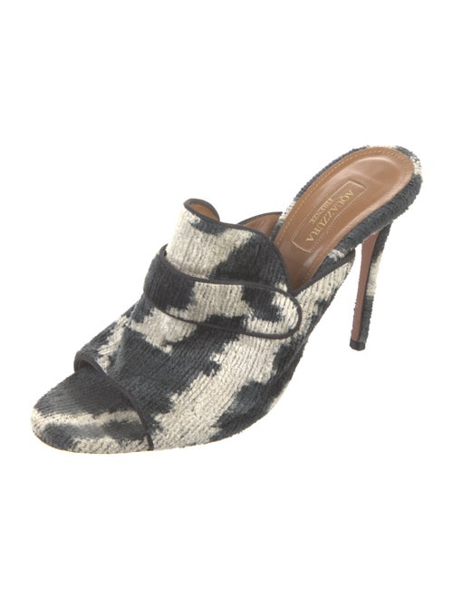 Aquazzura Terry Cloth Animal Print Slides