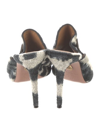 Aquazzura Terry Cloth Animal Print Slides