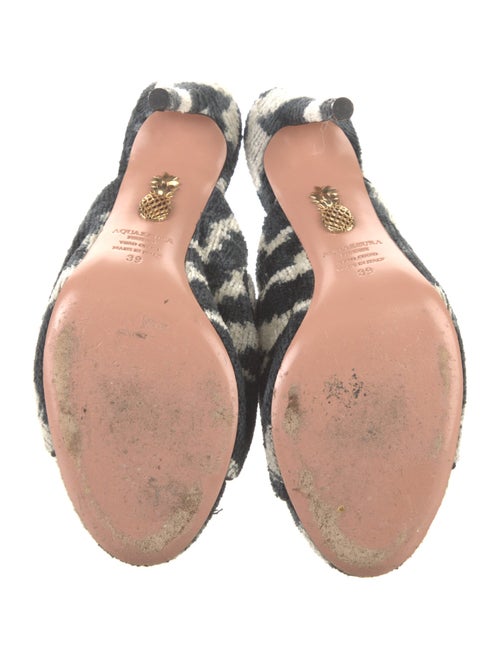 Aquazzura Terry Cloth Animal Print Slides