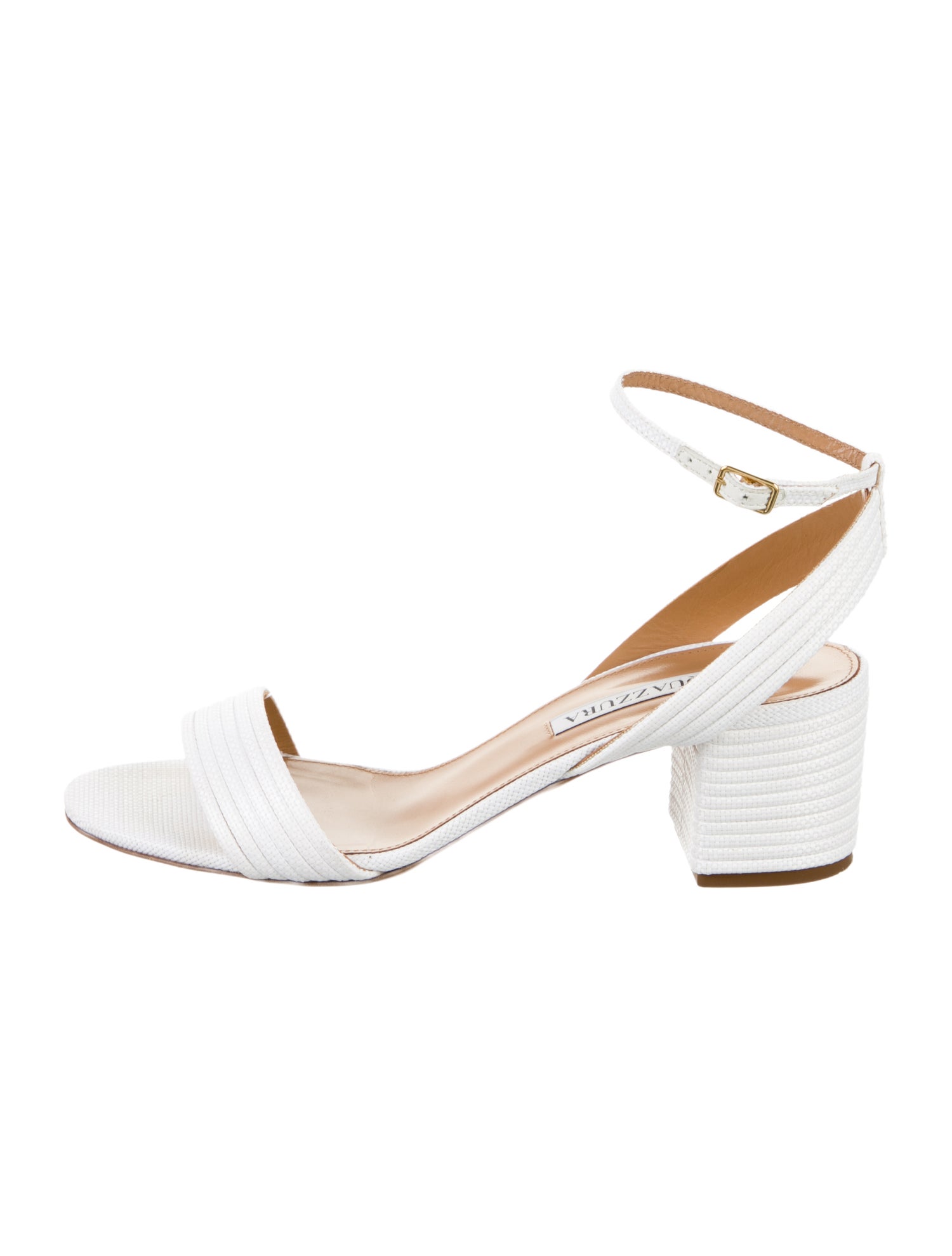 Aquazzura Raffia Slingback Sandals