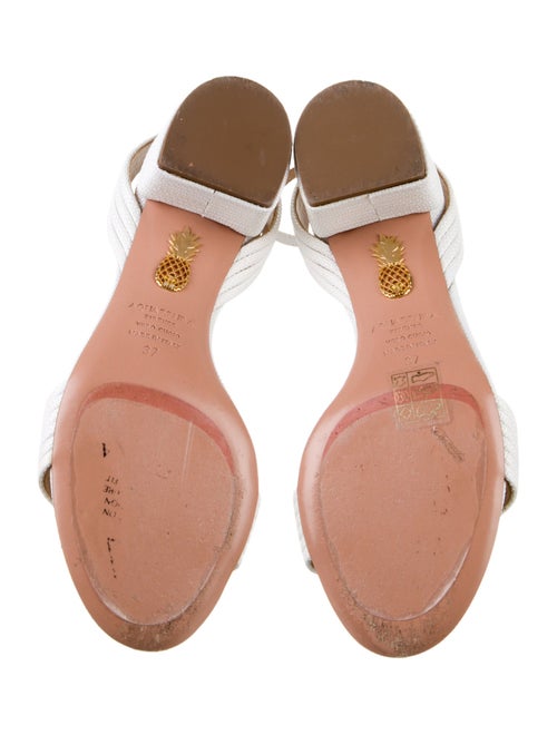 Aquazzura Raffia Slingback Sandals