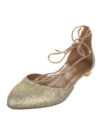 Aquazzura Glitter Glitter Accents Flats