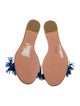 Aquazzura Leather Fringe Trim Accent Slides
