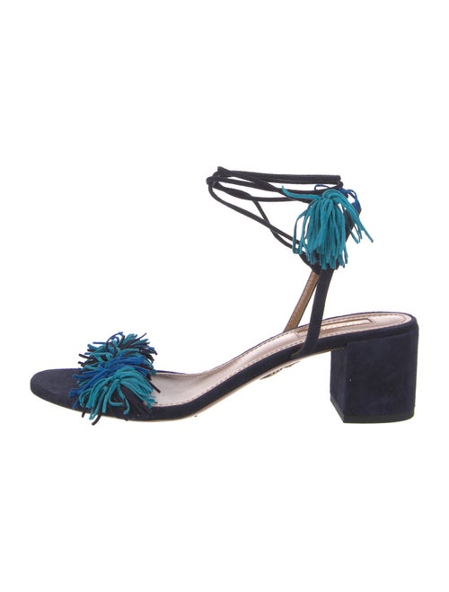 Aquazzura Suede Tassel Accents Sandals