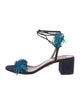 Aquazzura Suede Tassel Accents Sandals