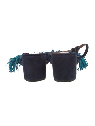 Aquazzura Suede Tassel Accents Sandals