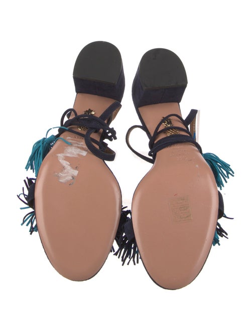 Aquazzura Suede Tassel Accents Sandals