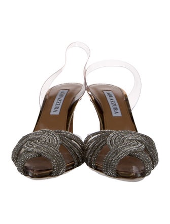 Aquazzura PVC Crystal Embellishments Slingback Pumps