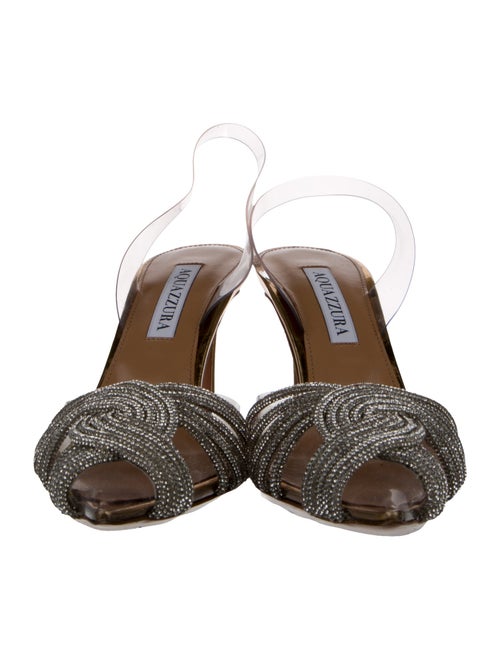 Aquazzura PVC Crystal Embellishments Slingback Pumps