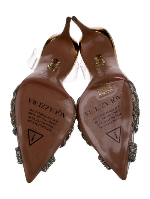 Aquazzura PVC Crystal Embellishments Slingback Pumps