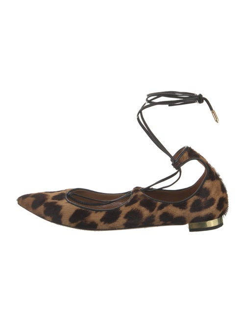 Aquazzura Ponyhair Animal Print Ballet Flats
