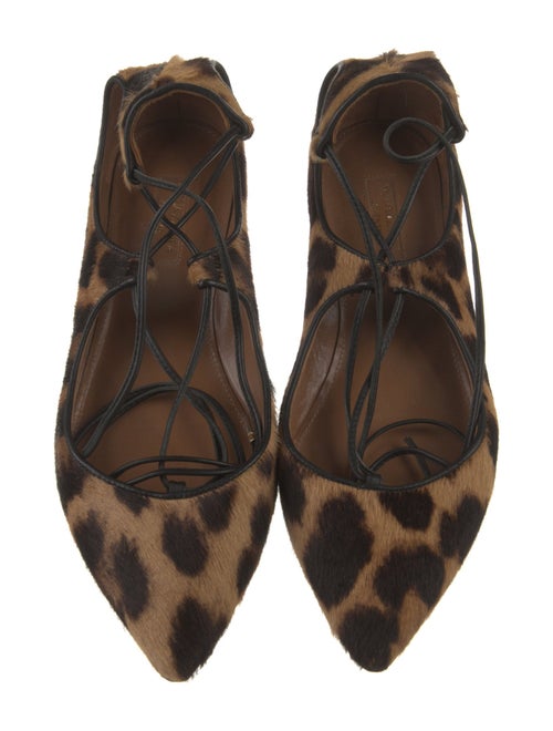 Aquazzura Ponyhair Animal Print Ballet Flats