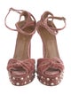 Aquazzura Velvet Studded Accents Sandals
