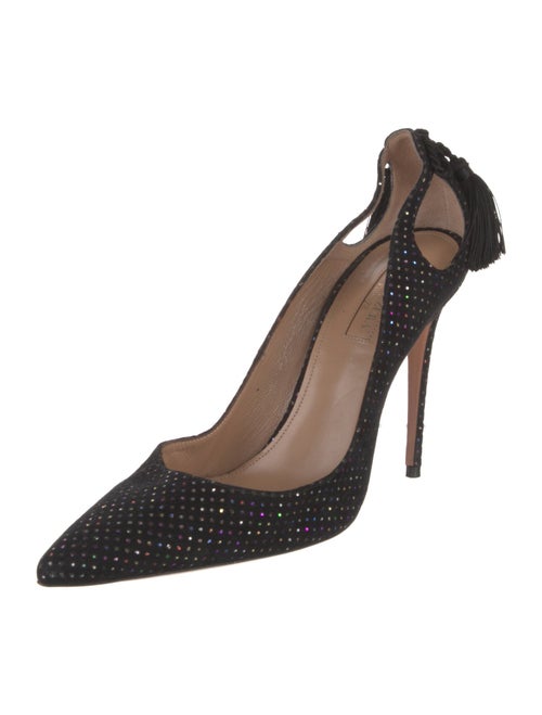 Aquazzura Suede Tassel Accents Pumps