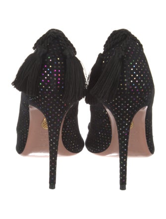 Aquazzura Suede Tassel Accents Pumps