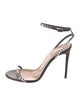 Aquazzura Leather Crystal Embellishments Sandals