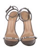 Aquazzura Leather Crystal Embellishments Sandals