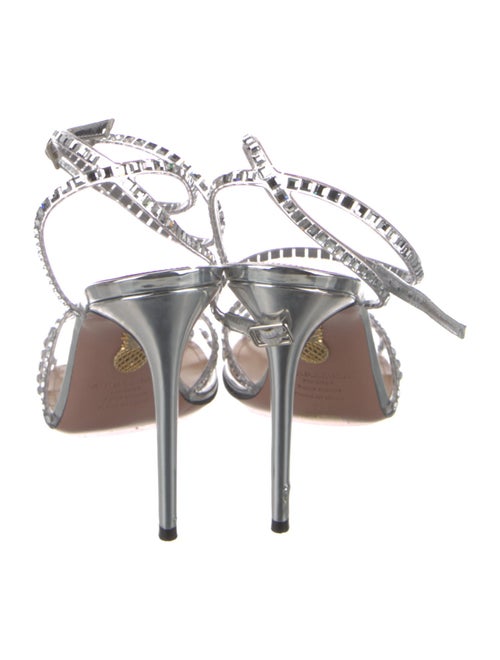 Aquazzura Leather Crystal Embellishments Sandals