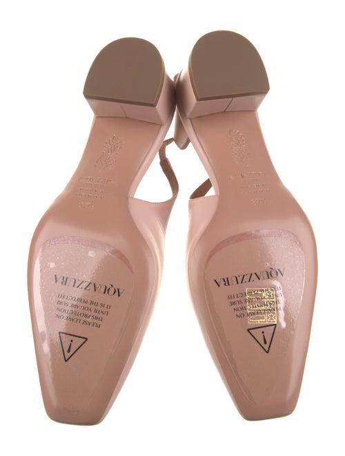 Aquazzura Leather Bow Accents Slingback Pumps