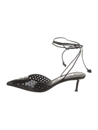 Aquazzura Patent Leather Printed Slingback Pumps