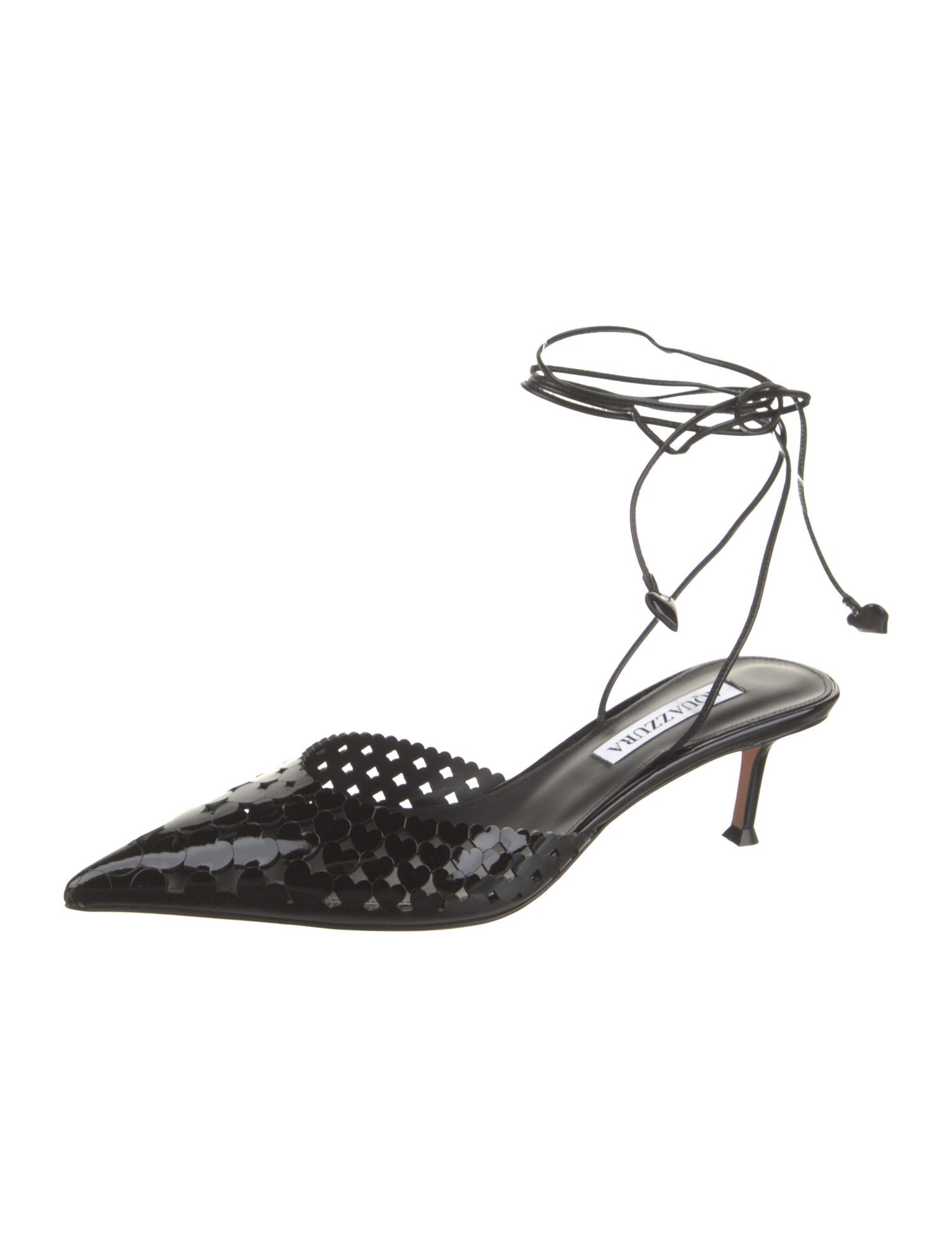 Aquazzura Patent Leather Printed Slingback Pumps
