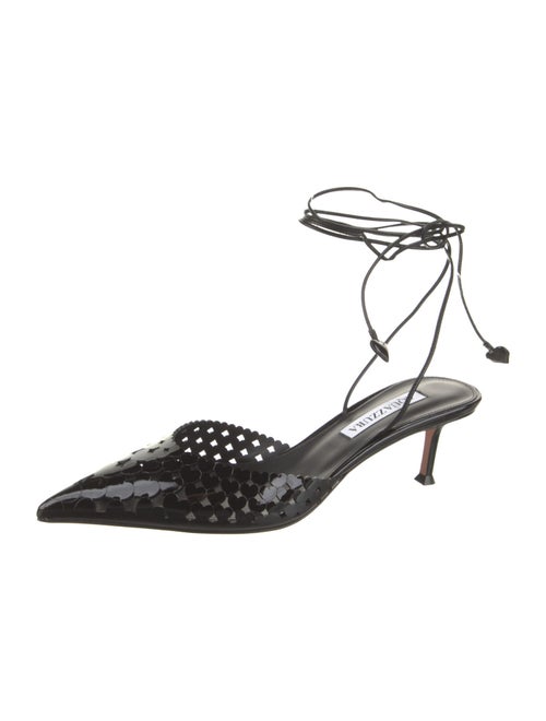 Aquazzura Patent Leather Printed Slingback Pumps
