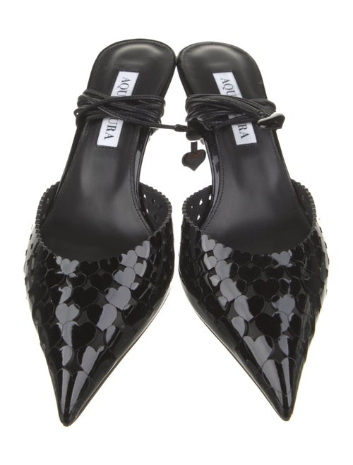 Aquazzura Patent Leather Printed Slingback Pumps