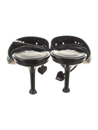 Aquazzura Patent Leather Printed Slingback Pumps