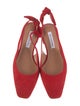 Aquazzura Suede Bow Accents Slingback Pumps