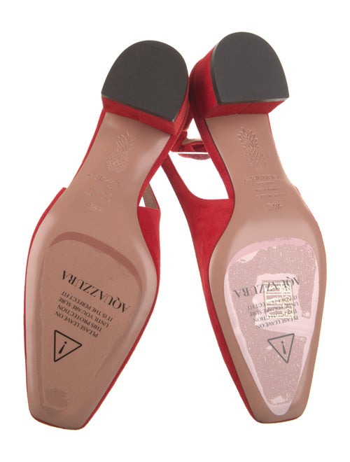 Aquazzura Suede Bow Accents Slingback Pumps