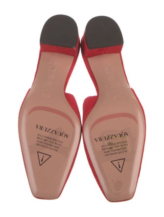 Aquazzura Suede Bow Accents Slingback Pumps