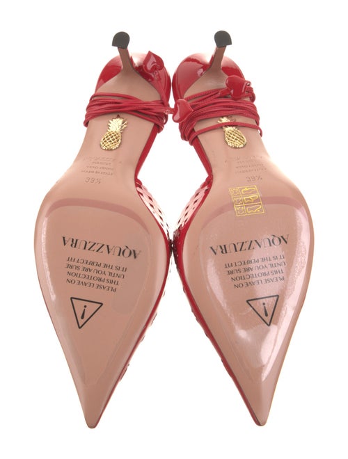 Aquazzura Patent Leather Lasercut Accents Slingback Pumps