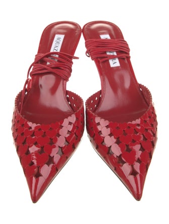 Aquazzura Patent Leather Cutout Accent Slingback Pumps