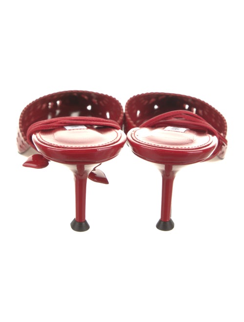 Aquazzura Patent Leather Cutout Accent Slingback Pumps