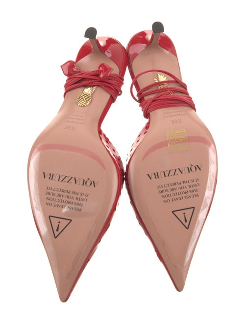 Aquazzura Patent Leather Cutout Accent Slingback Pumps