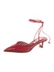 Aquazzura Patent Leather Lasercut Accents Slingback Pumps