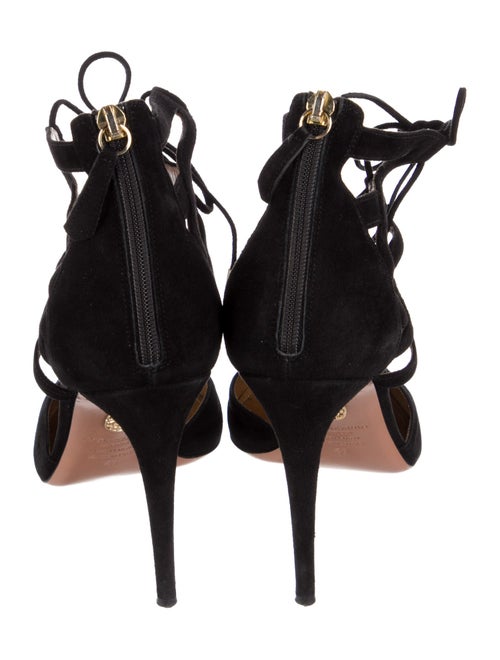 Aquazzura Suede T-Strap Pumps